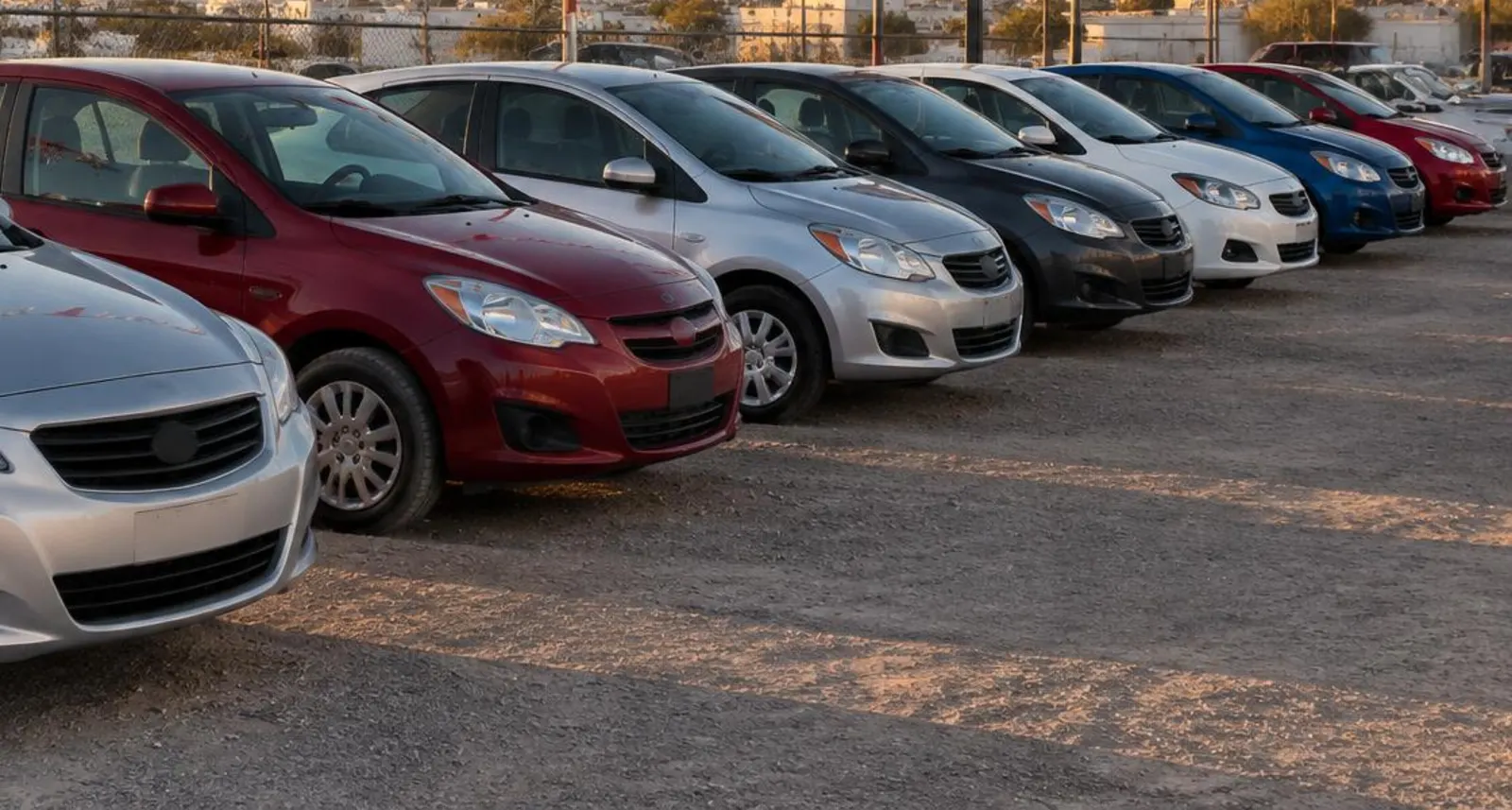 Fila de autos en un lote (imagen ilustrativa)